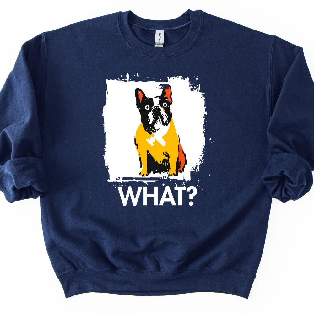 French Bulldog - What Dog Sweater - Navy