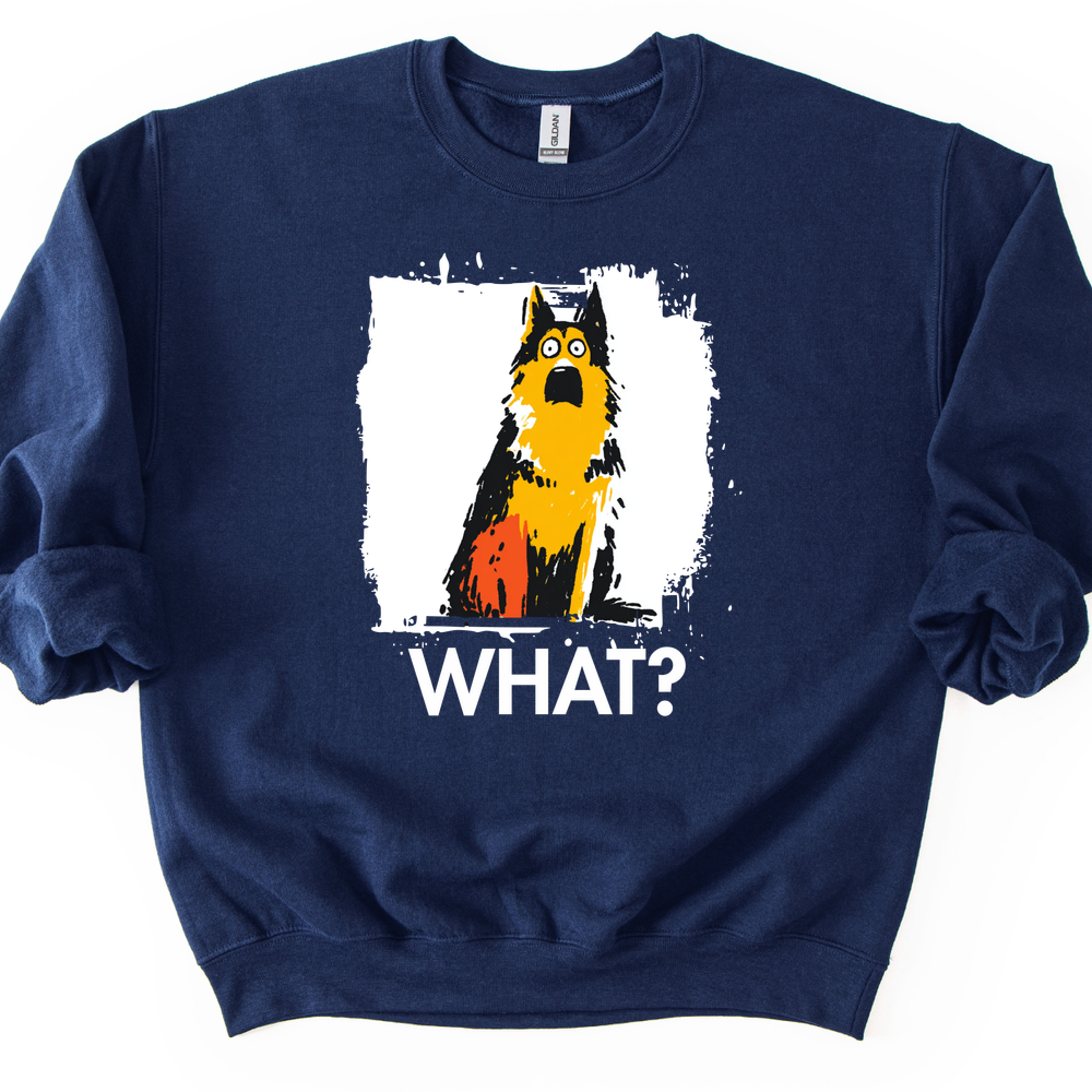 German Shepherd - What Dog Sweater - Navy