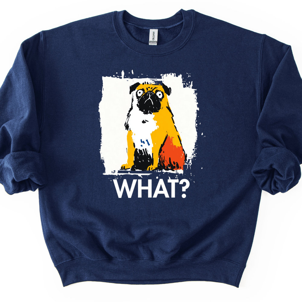 Pug - What Dog Sweater - Navy