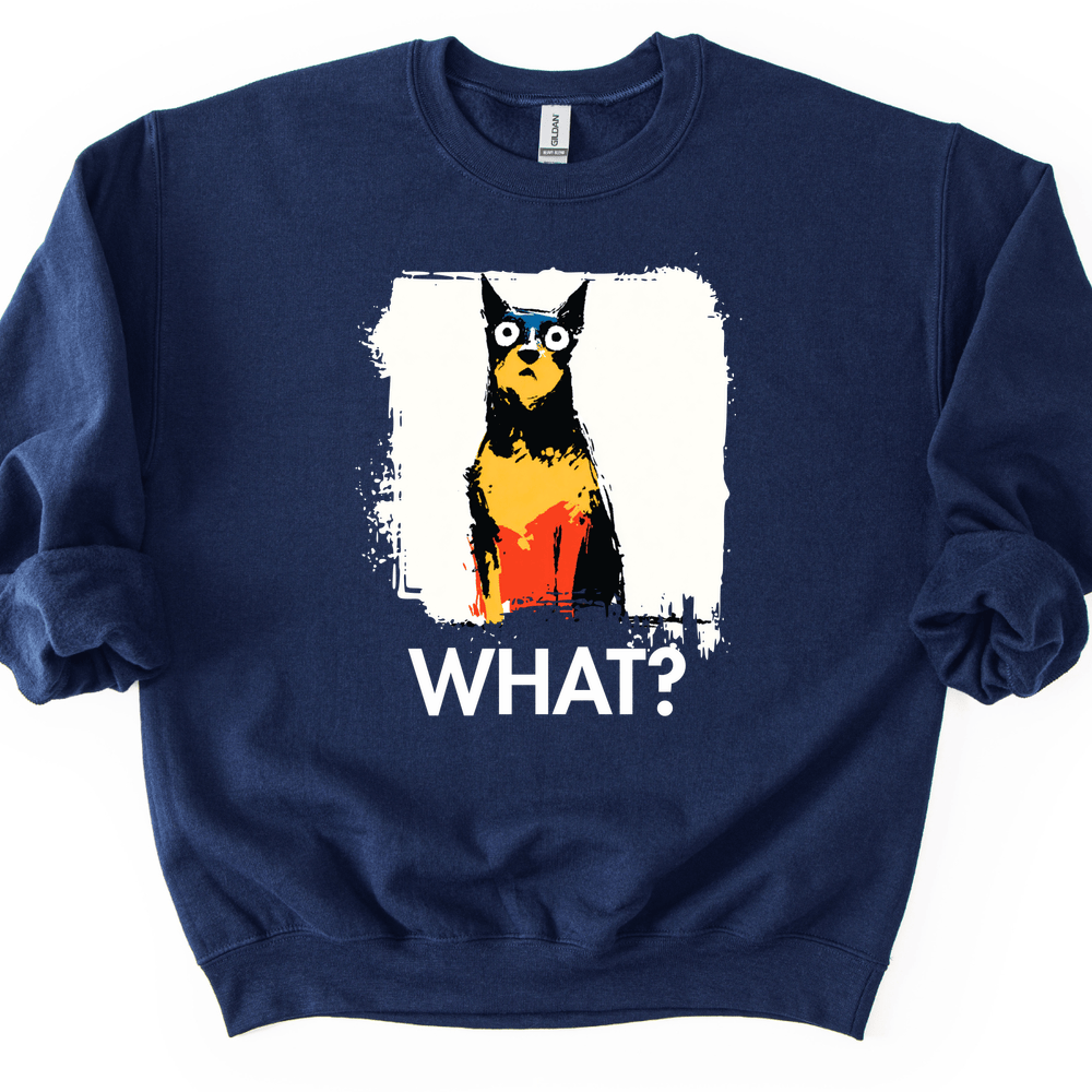 Miniature Pinscher - What Dog Sweater - Navy