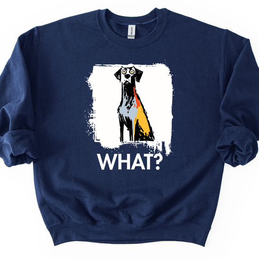 Weimaraner - What Dog Sweater - Navy