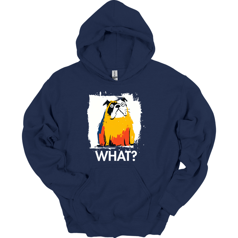 Bulldog - What Dog Hoodie - Navy