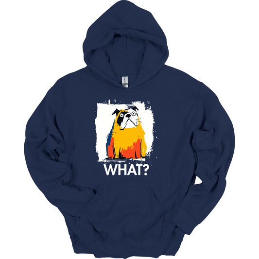 Bulldog - What Dog Hoodie - Navy