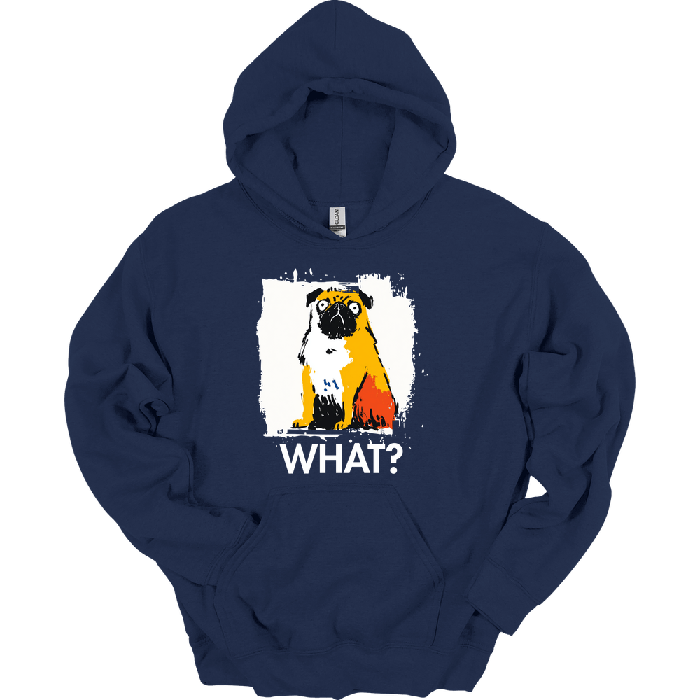Pug - What Dog Hoodie - Navy