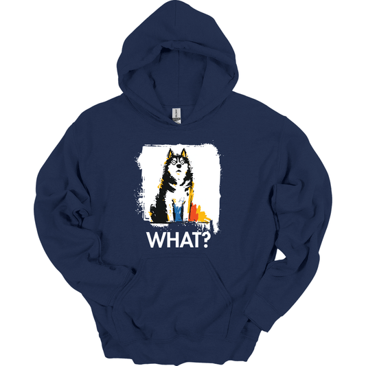 Siberian Husky - What Dog Hoodie - Navy