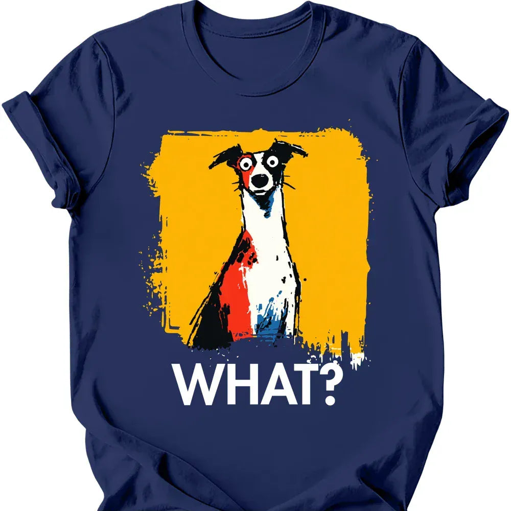 Greyhound - What Dog T-Shirt - Navy