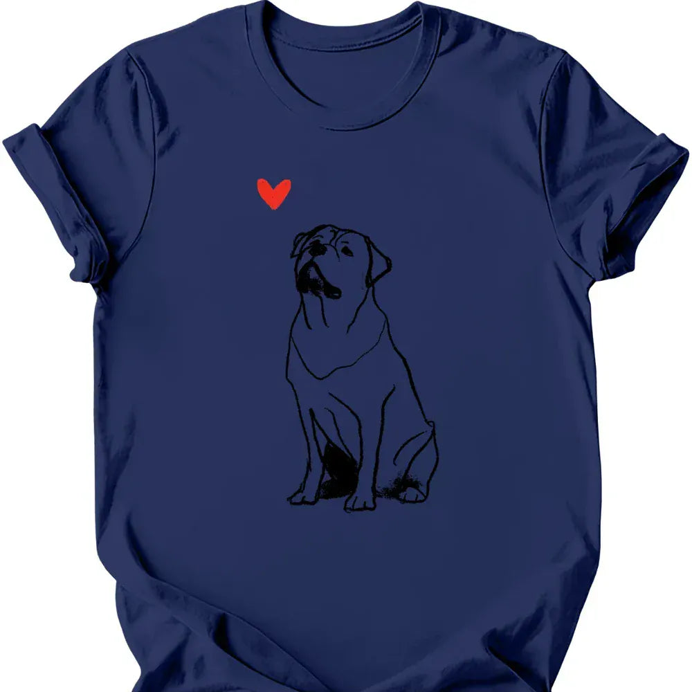 Rottweiler - Sketch Dog T-Shirt - Navy