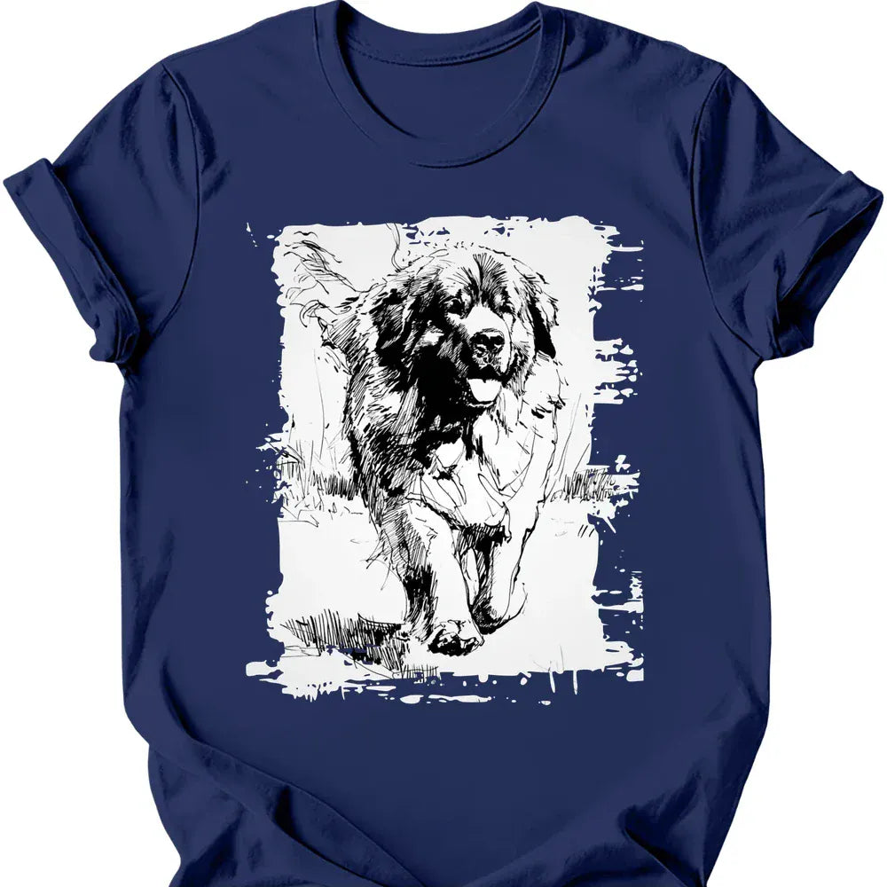 Newfoundland - Running Dog T-Shirt - Navy