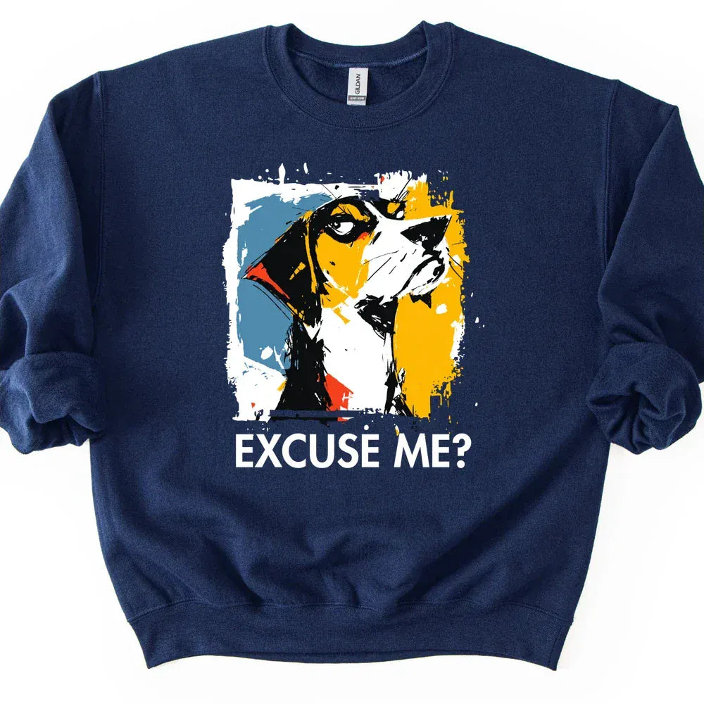 American Foxhound - Excuse Me Dog Sweater - Navy