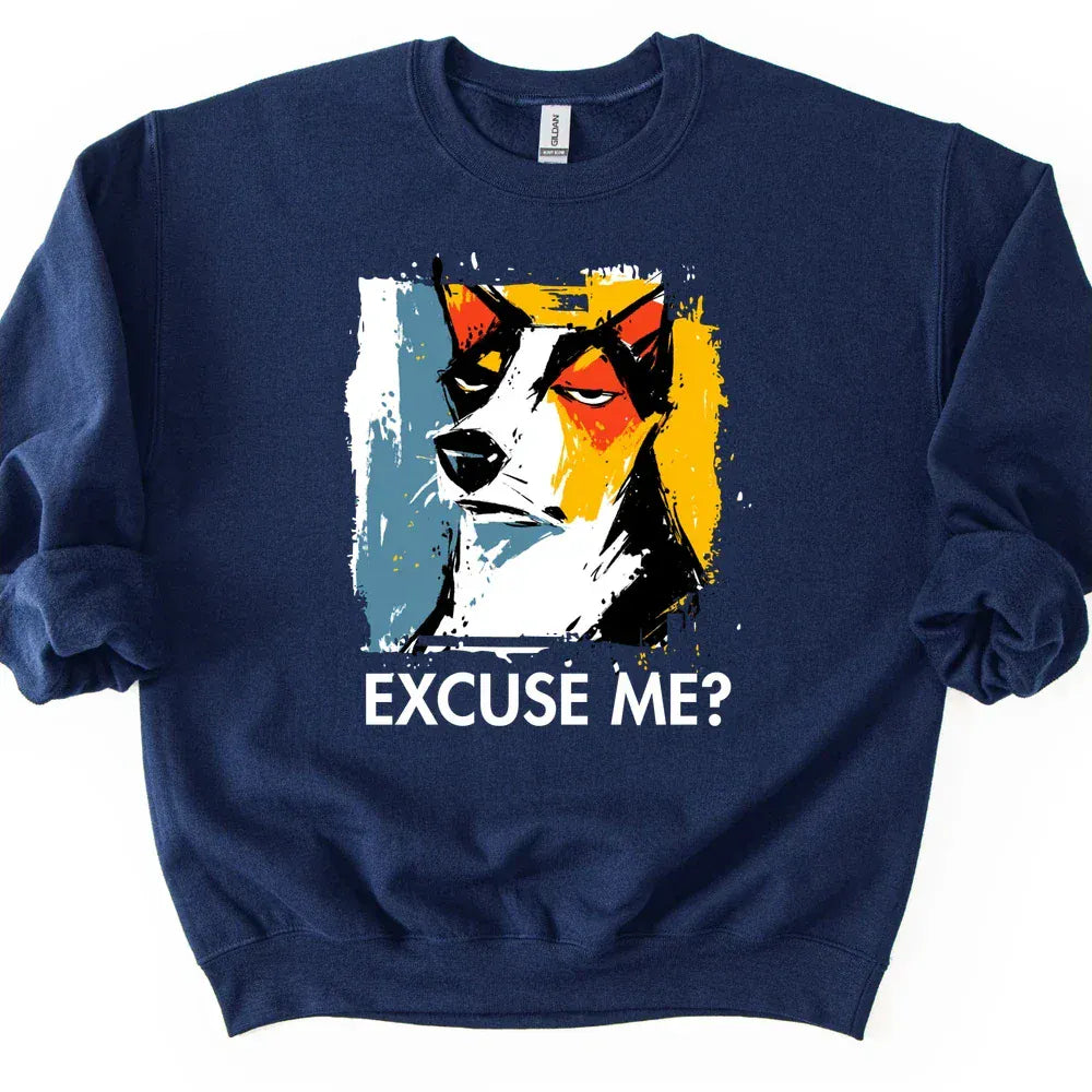 Basenji - Excuse Me Dog Sweater - Navy