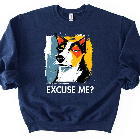 Basenji - Excuse Me Dog Sweater - Navy