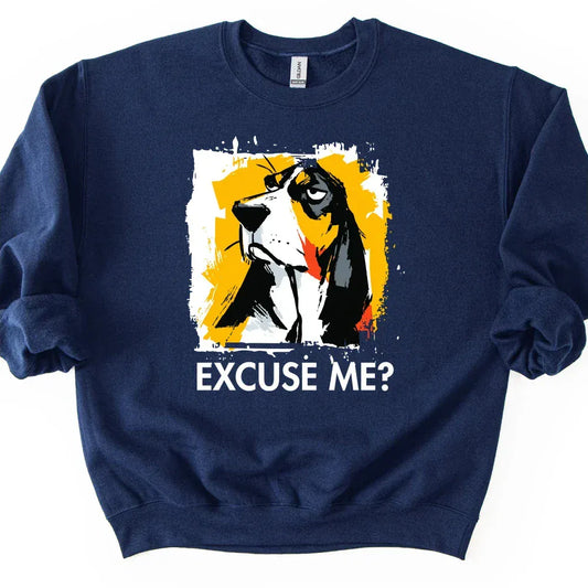 Basset Hound - Excuse Me Dog Sweater - Navy