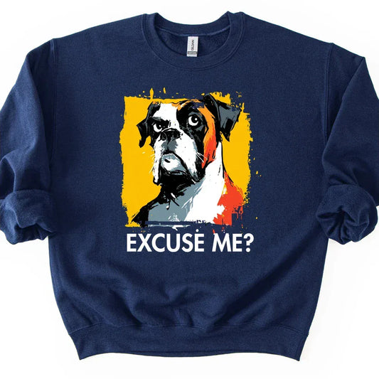 Boxer - Excuse Me Dog Sweater - Navy