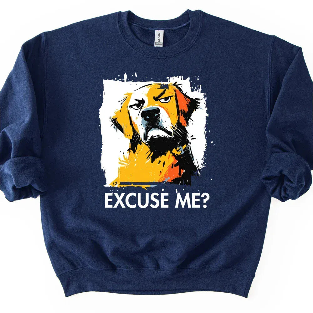 Golden Retriever - Excuse Me Dog Sweater - Navy