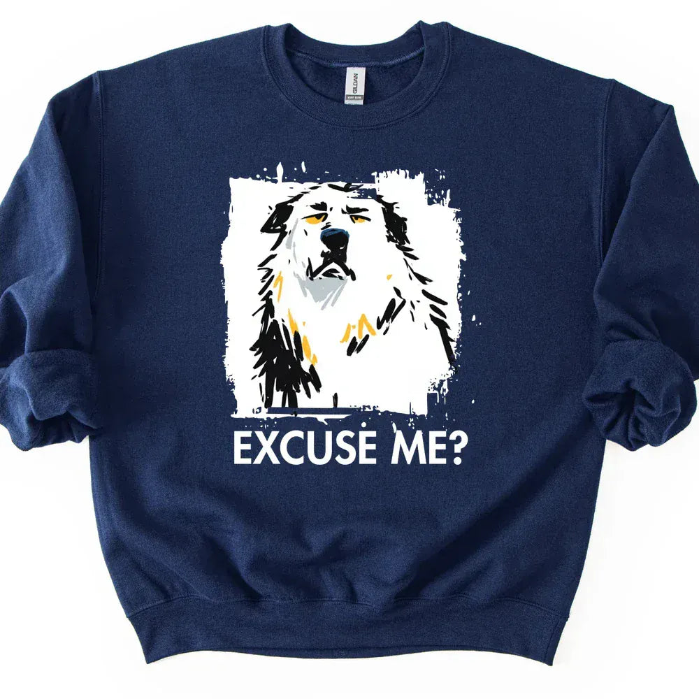 Great Pyrenees - Excuse Me Dog Sweater - Navy