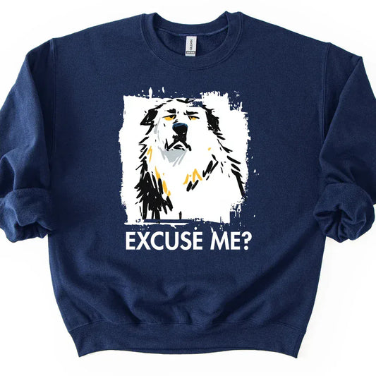 Great Pyrenees - Excuse Me Dog Sweater - Navy