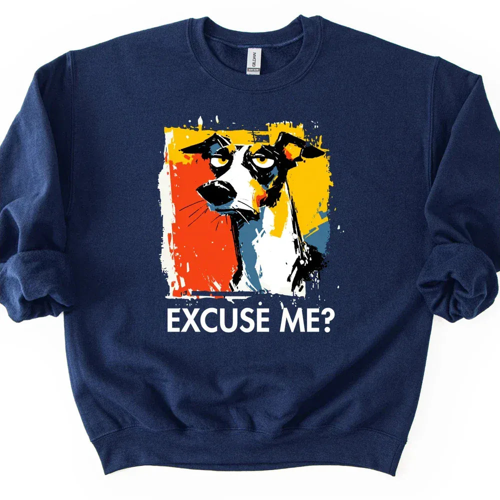 Greyhound - Excuse Me Dog Sweater - Navy