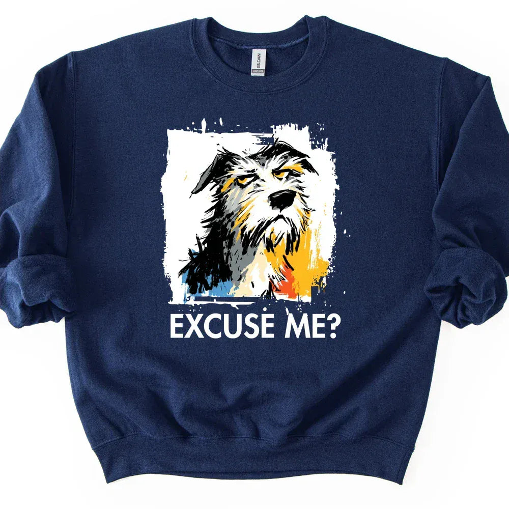 Irish Wolfhound - Excuse Me Dog Sweater - Navy