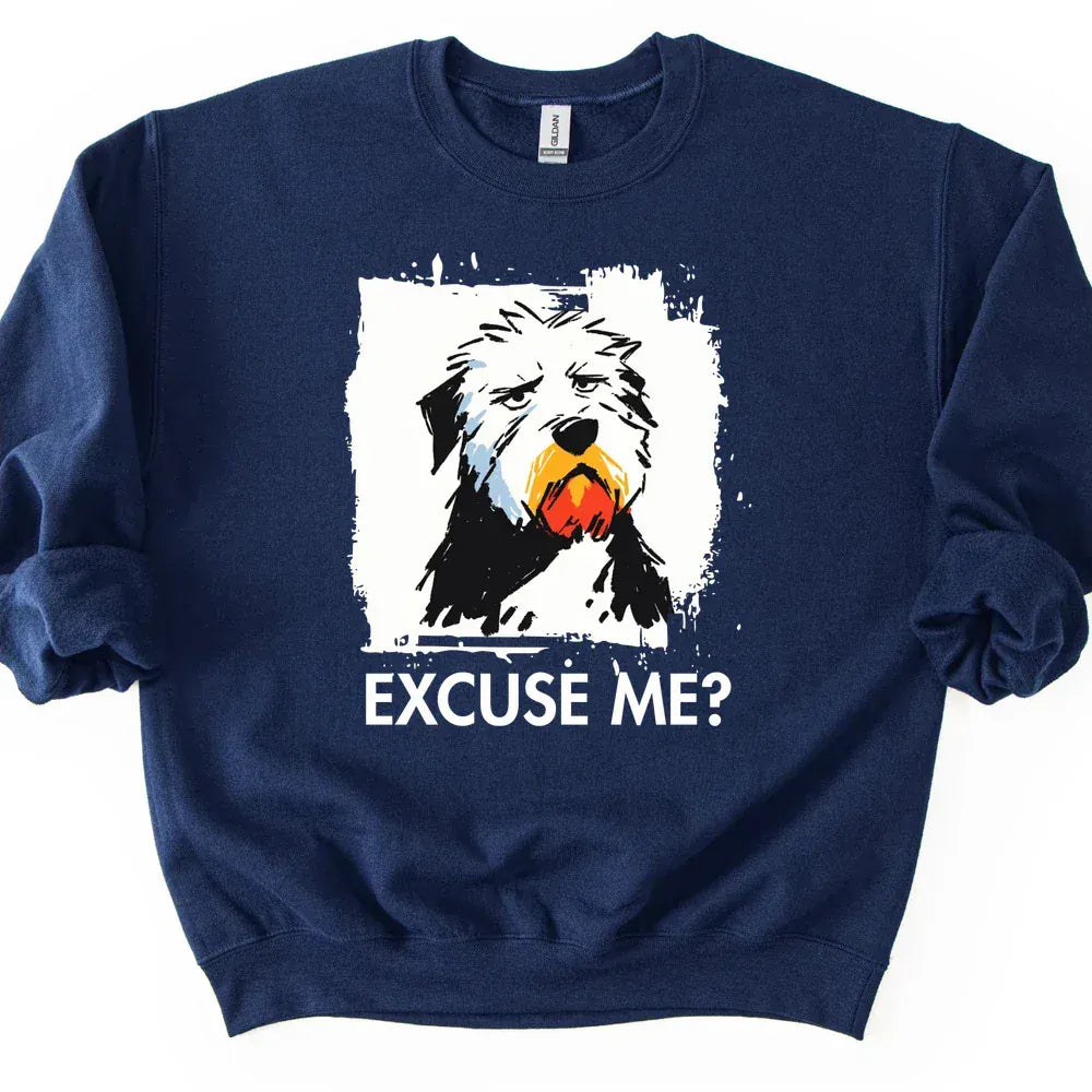 Old English Sheepdog - Excuse Me Dog Sweater - Navy