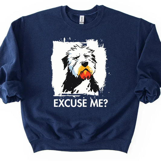 Old English Sheepdog - Excuse Me Dog Sweater - Navy