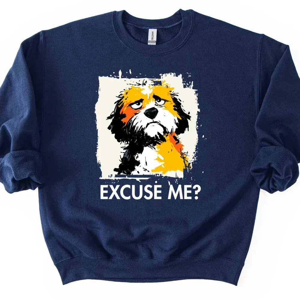 Cavapoo - Excuse Me Dog Sweater - Navy
