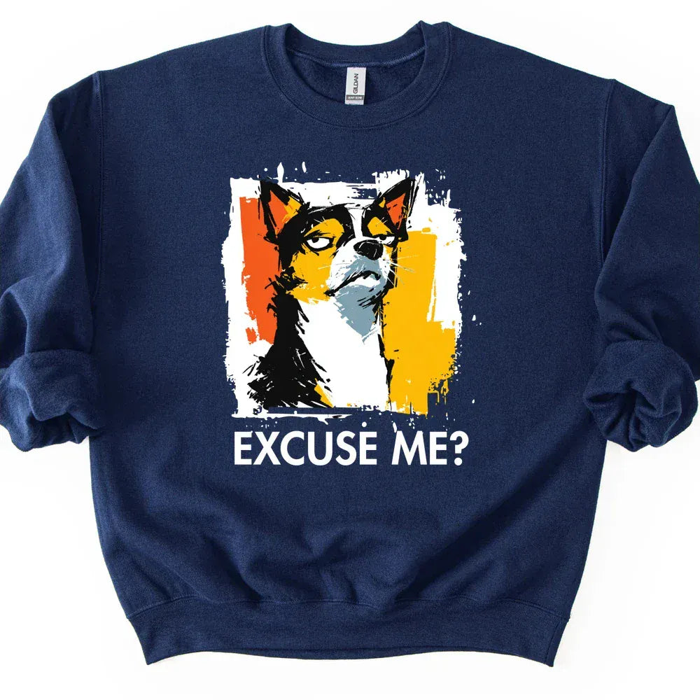 Chihuahua - Excuse Me Dog Sweater - Navy