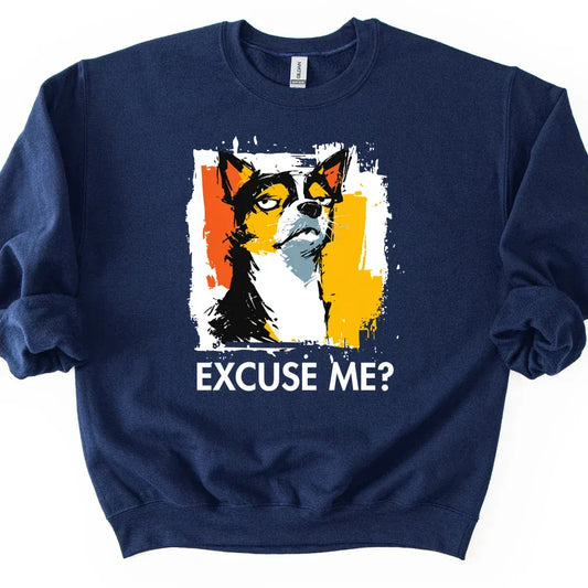 Chihuahua - Excuse Me Dog Sweater - Navy