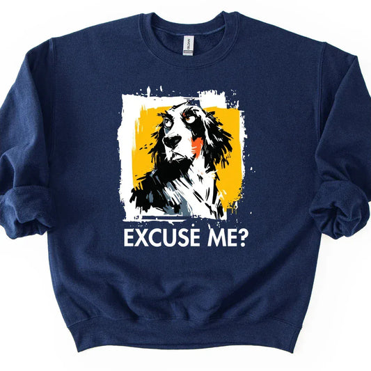 English Setter - Excuse Me Dog Sweater - Navy