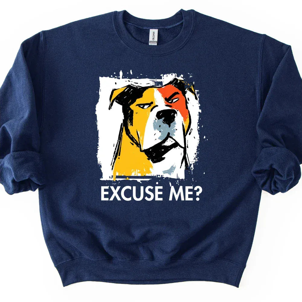 Pitbull - Excuse Me Dog Sweater - Navy