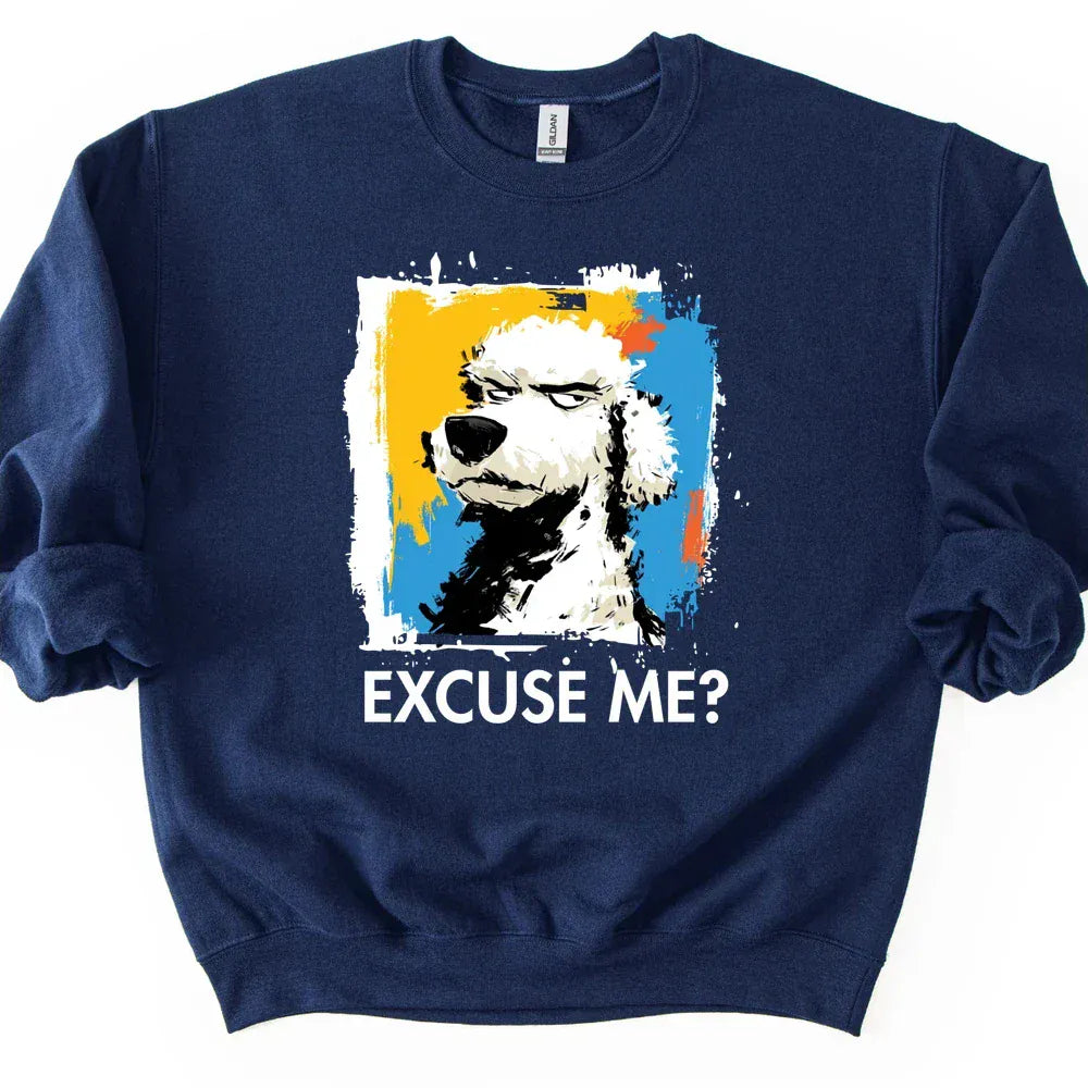 Poodle - Excuse Me Dog Sweater - Navy