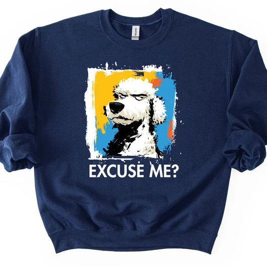 Poodle - Excuse Me Dog Sweater - Navy