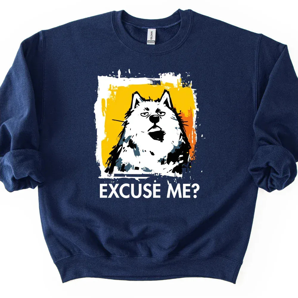Samoyed - Excuse Me Dog Sweater - Navy