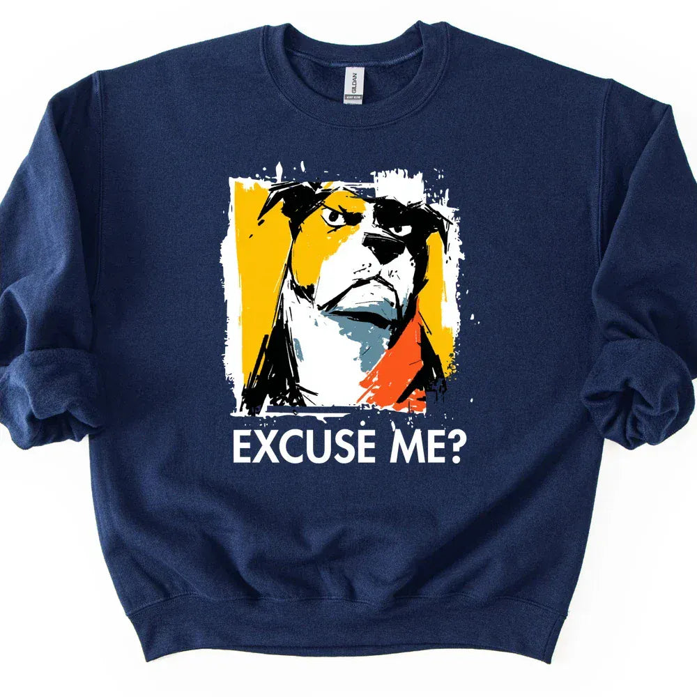 Staffordshire Bull Terrier - Excuse Me Dog Sweater - Navy