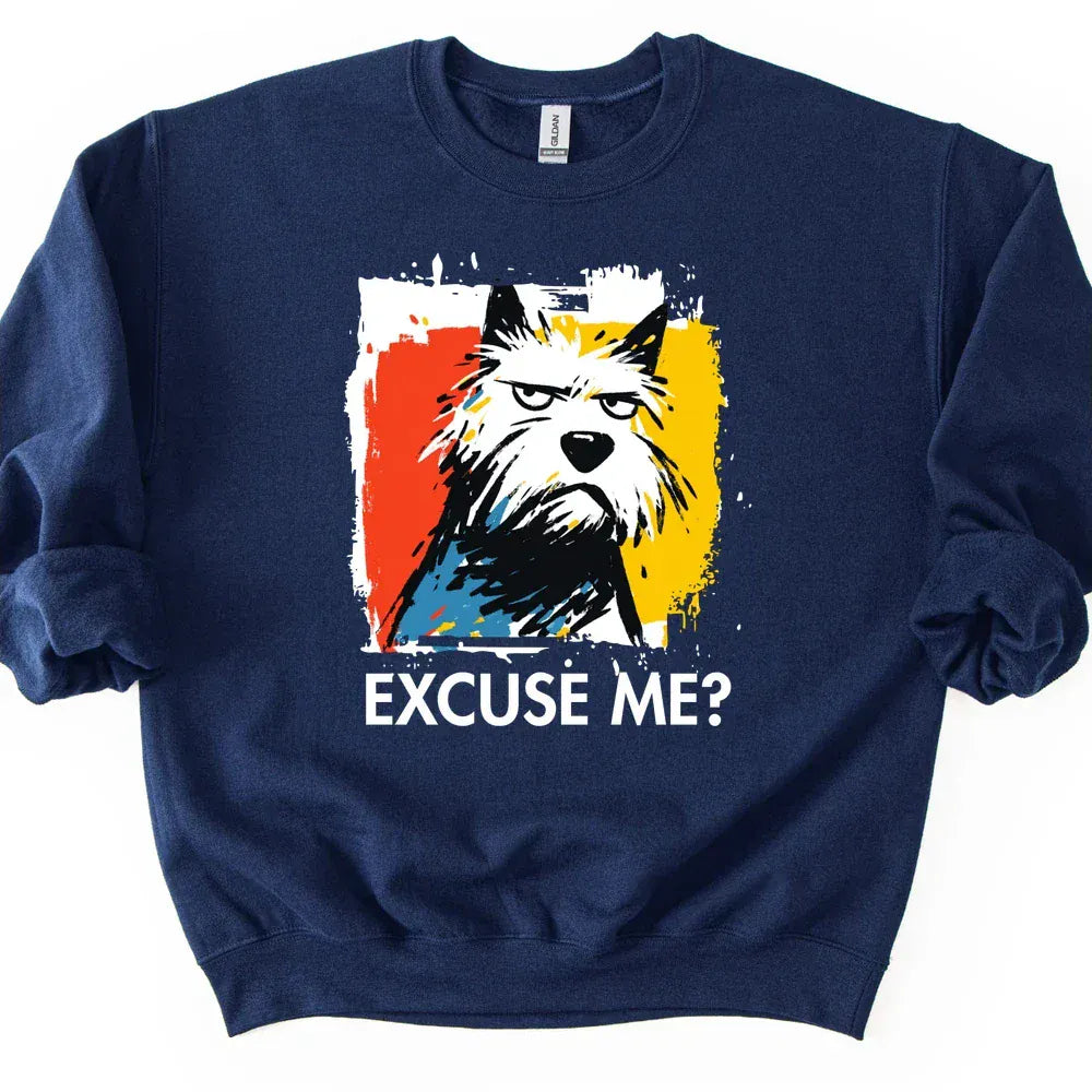 West Highland White Terrier - Excuse Me Dog Sweater - Navy