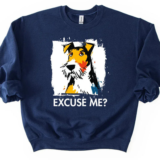 Wire Haired Fox Terrier - Excuse Me Dog Sweater - Navy