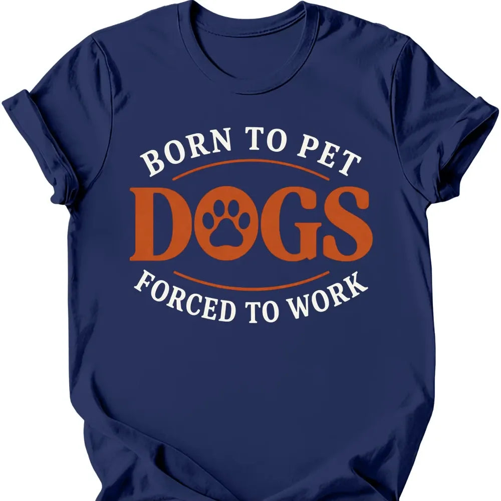 Born To Pet Dogs T-Shirt - Navy