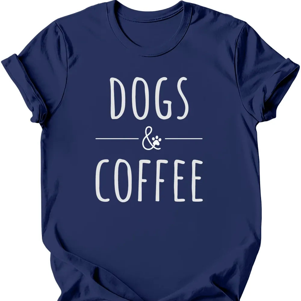 Dogs And Coffee T-Shirt - Navy
