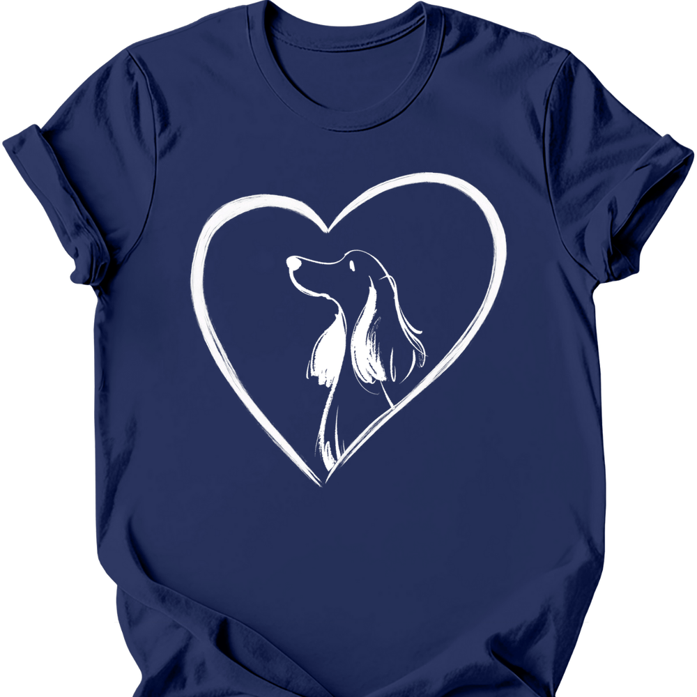 Cocker Spaniel - Heart Dog T-Shirt - Navy