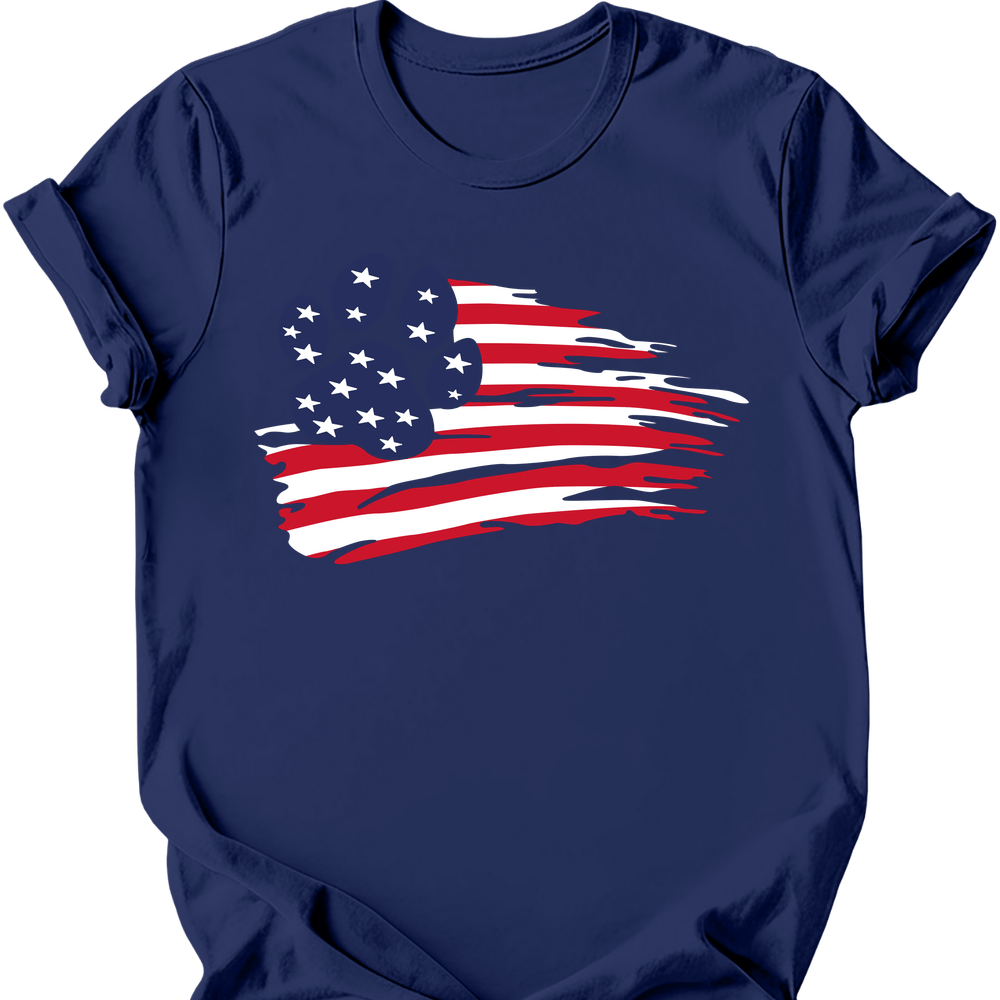 Paws and Stripes T-Shirt - Navy