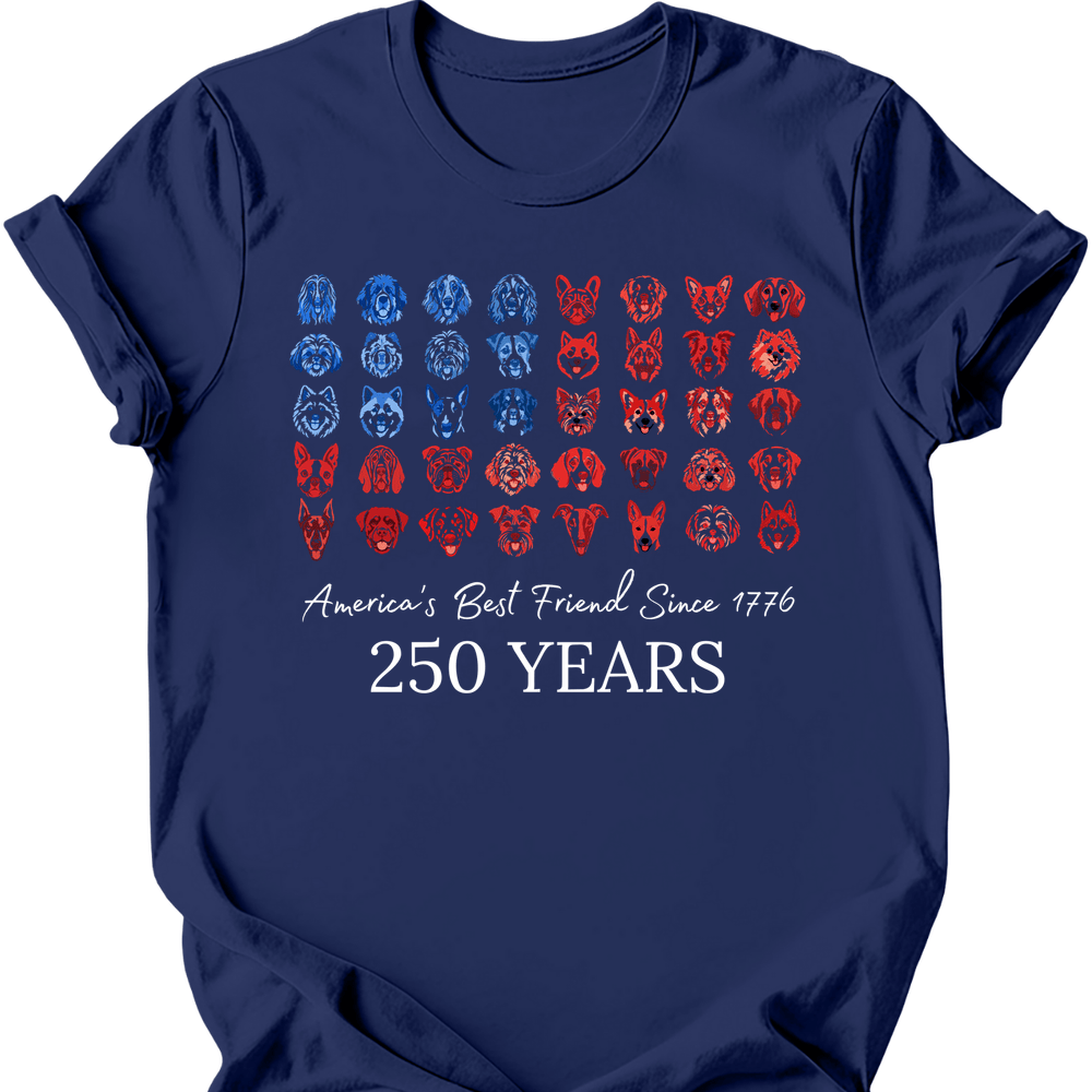 Dogs and Stripes T-Shirt - Navy