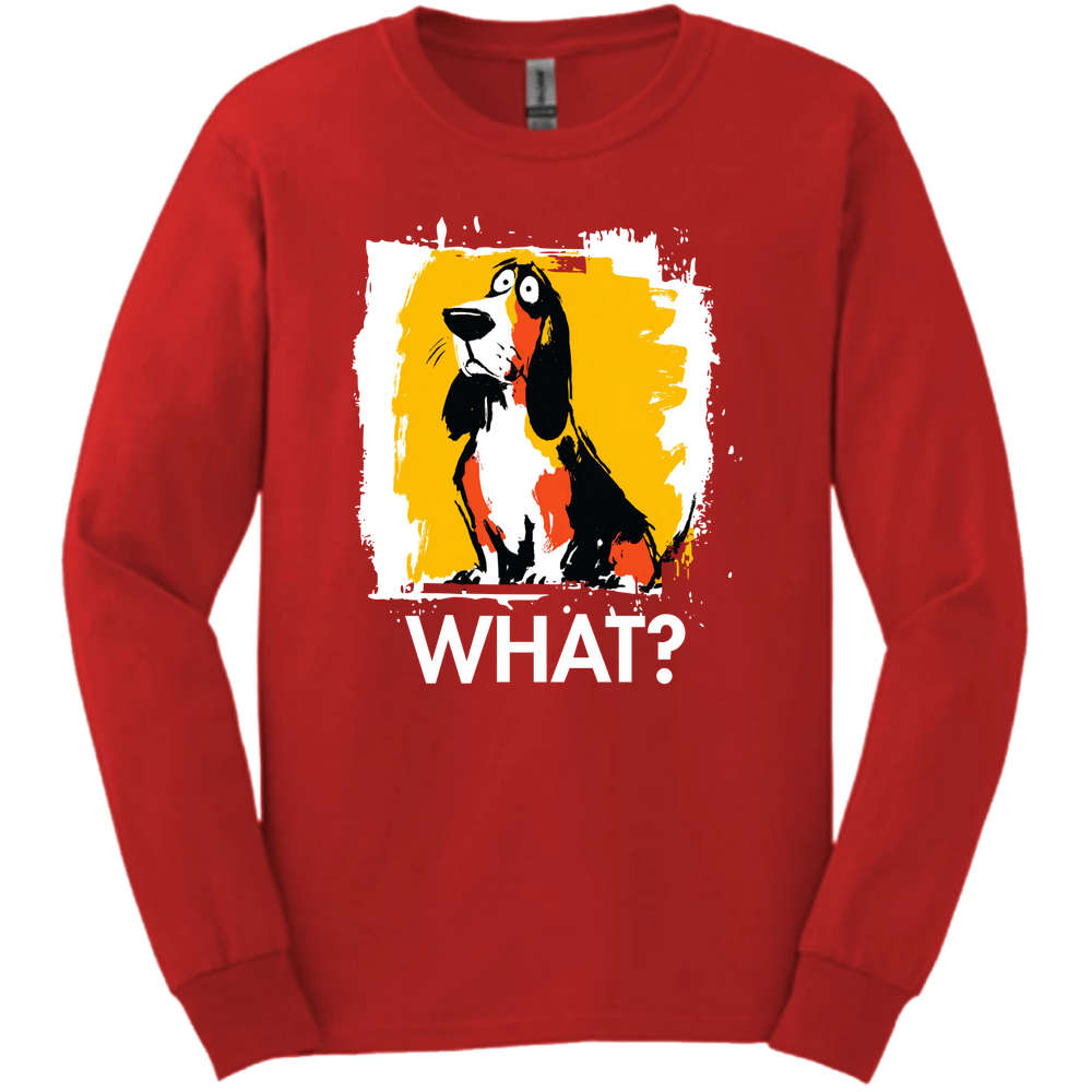 Basset Hound - What Dog Long Sleeve Tee - Red