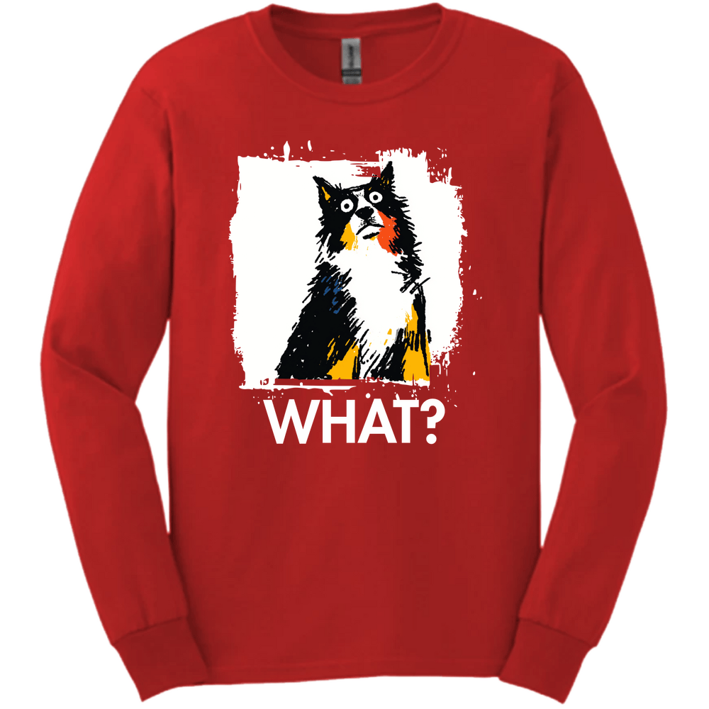 Border Collie - What Dog Long Sleeve Tee - Red