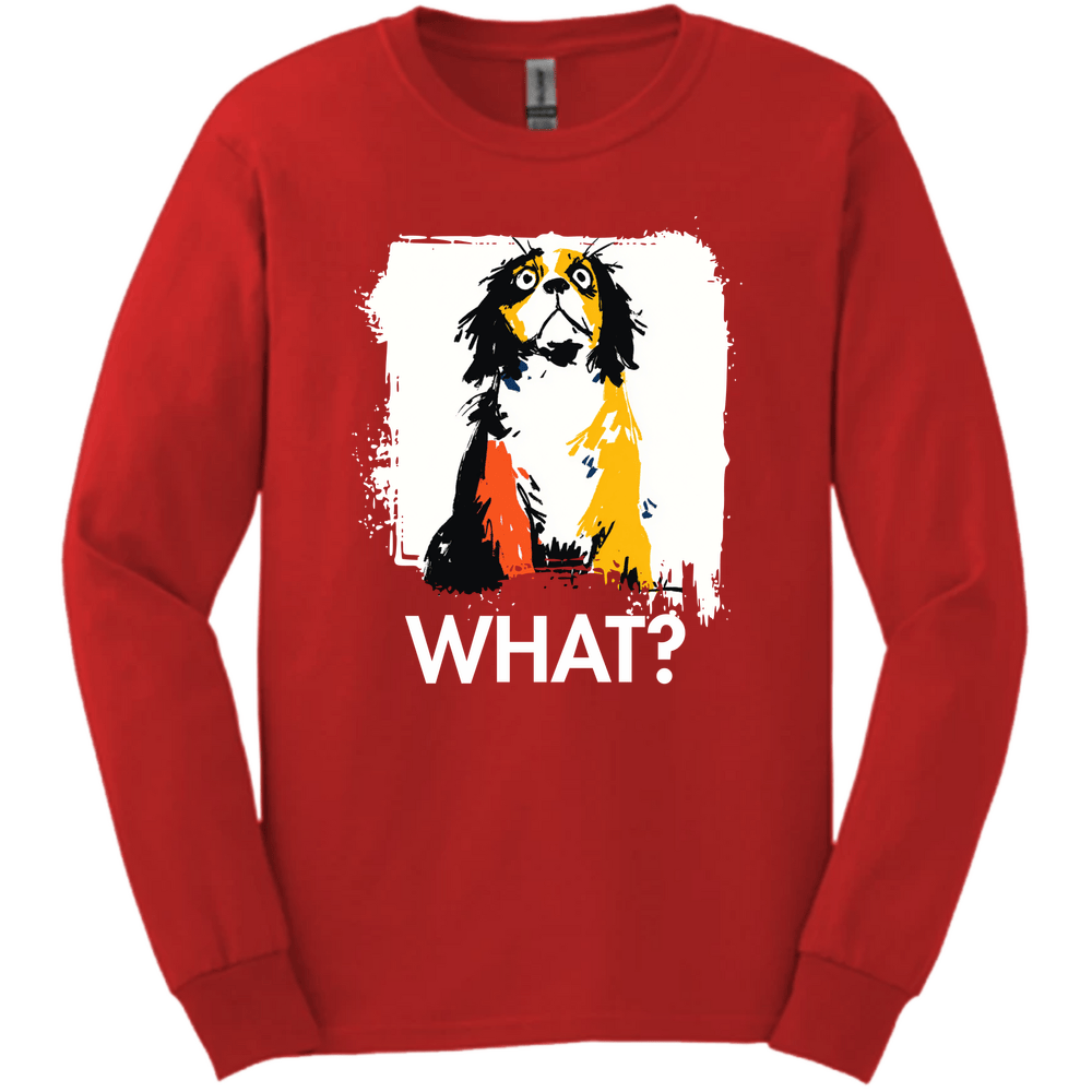 Cavalier King Charles Spaniel - What Dog Long Sleeve Tee - Red