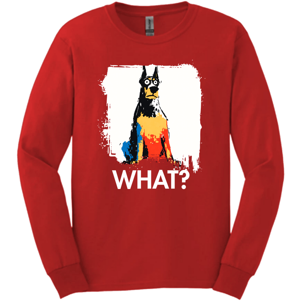 Doberman - What Dog Long Sleeve Tee - Red