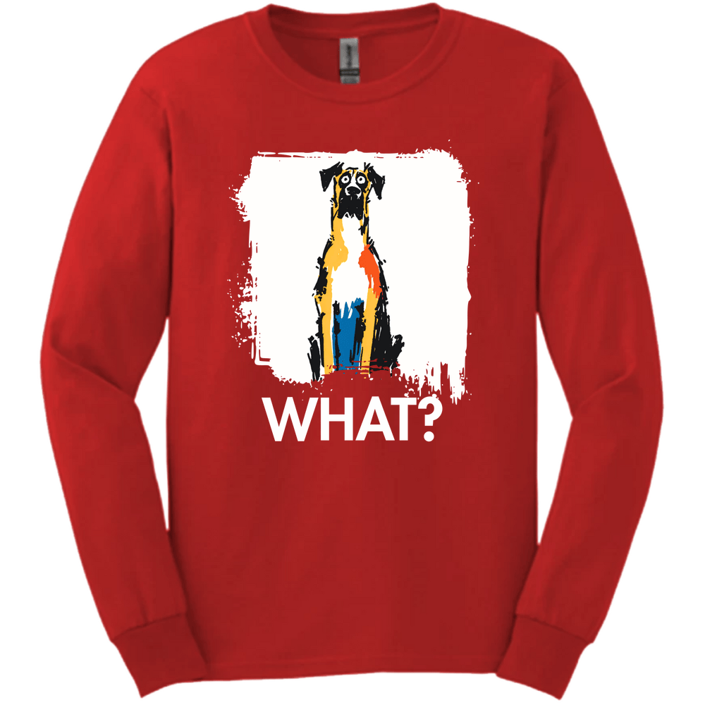 Great Dane - What Dog Long Sleeve Tee - Red