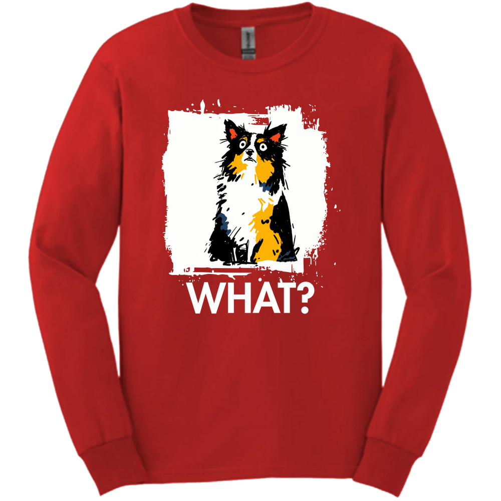Papillon - What Dog Long Sleeve Tee - Red