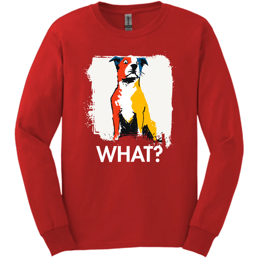 Pitbull - What Dog Long Sleeve Tee - Red