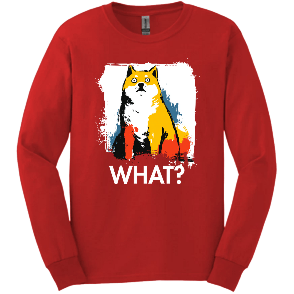 Shiba Inu - What Dog Long Sleeve Tee - Red
