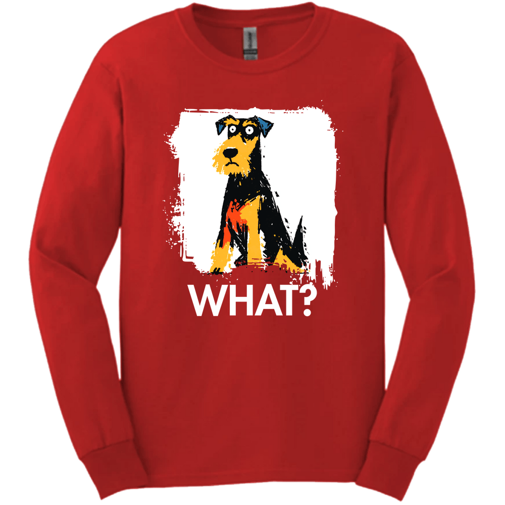 Airedale - What Dog Long Sleeve Tee - Red