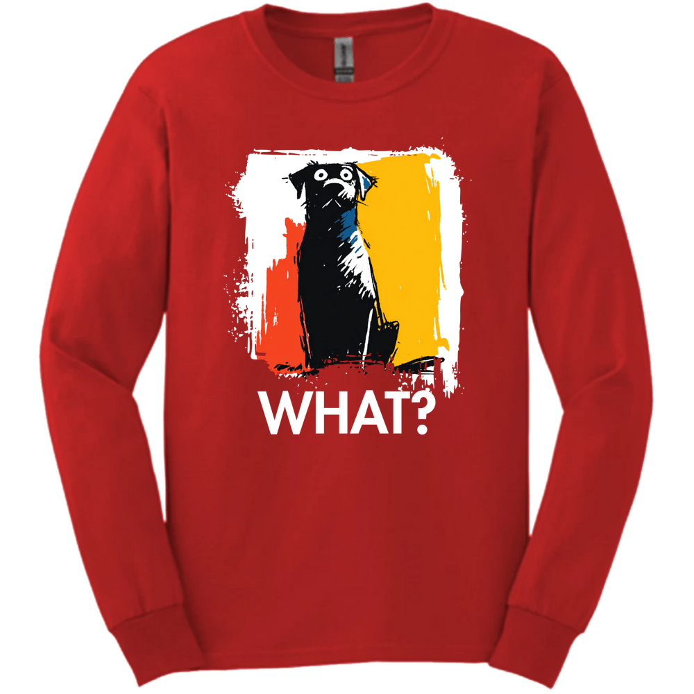 Black Labrador - What Dog Long Sleeve Tee - Red